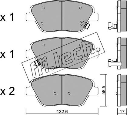 Fri.Tech. 961.0 - Тормозные колодки, дисковые, комплект autospares.lv