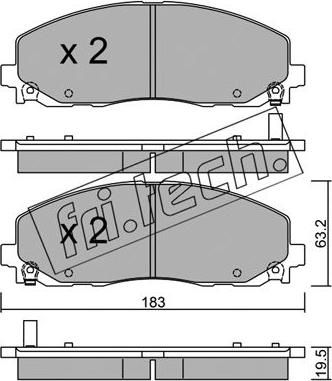 Fri.Tech. 962.0 - Тормозные колодки, дисковые, комплект autospares.lv