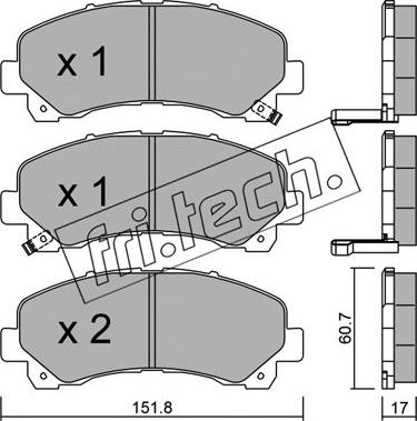 Fri.Tech. 919.0 - Тормозные колодки, дисковые, комплект autospares.lv