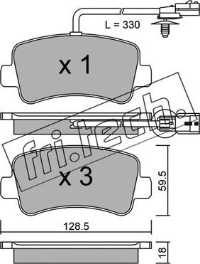 Fri.Tech. 916.0 - Тормозные колодки, дисковые, комплект autospares.lv