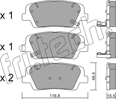 Fri.Tech. 918.0 - Тормозные колодки, дисковые, комплект autospares.lv