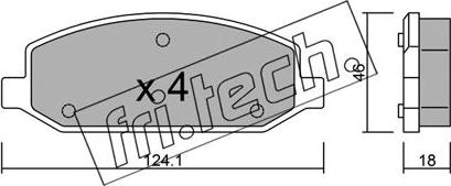 Fri.Tech. 989.0 - Тормозные колодки, дисковые, комплект autospares.lv