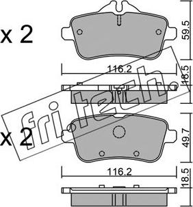 Fri.Tech. 984.0 - Тормозные колодки, дисковые, комплект autospares.lv