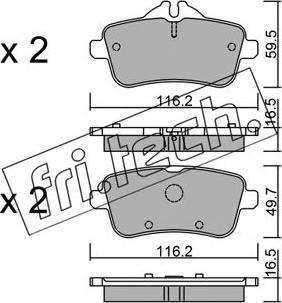 Fri.Tech. 984.3 - Тормозные колодки, дисковые, комплект autospares.lv