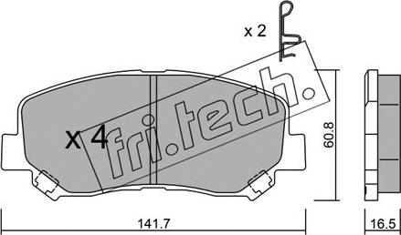 Fri.Tech. 985.0 - Тормозные колодки, дисковые, комплект autospares.lv