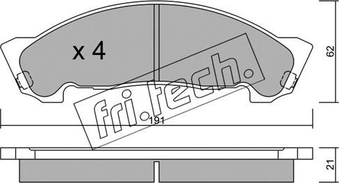 Fri.Tech. 988.0 - Тормозные колодки, дисковые, комплект autospares.lv