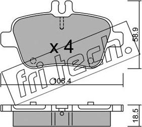 Fri.Tech. 982.0 - Тормозные колодки, дисковые, комплект autospares.lv