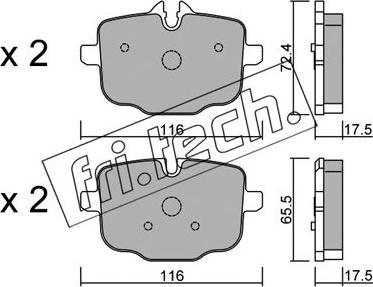 Fri.Tech. 939.0 - Тормозные колодки, дисковые, комплект autospares.lv