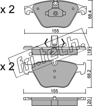 Fri.Tech. 936.0 - Тормозные колодки, дисковые, комплект autospares.lv