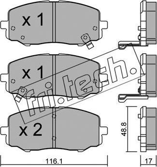 Fri.Tech. 930.0 - Тормозные колодки, дисковые, комплект autospares.lv