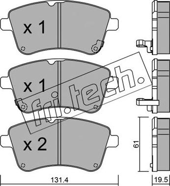 Fri.Tech. 931.0 - Тормозные колодки, дисковые, комплект autospares.lv