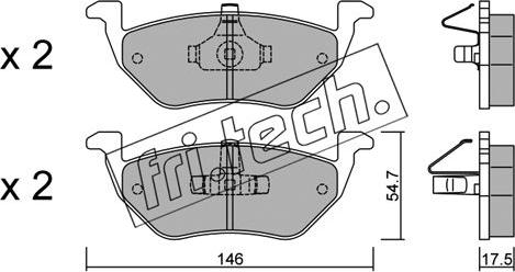 Fri.Tech. 924.0 - Тормозные колодки, дисковые, комплект autospares.lv