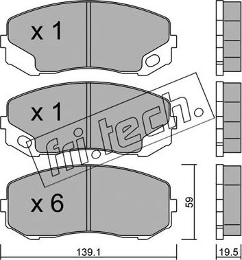 Fri.Tech. 927.0 - Тормозные колодки, дисковые, комплект autospares.lv