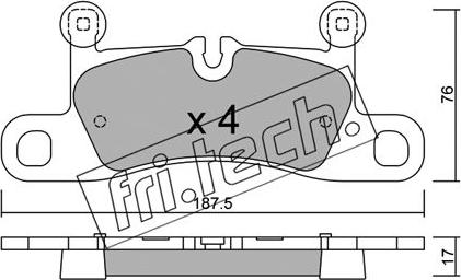 Fri.Tech. 974.0 - Тормозные колодки, дисковые, комплект autospares.lv