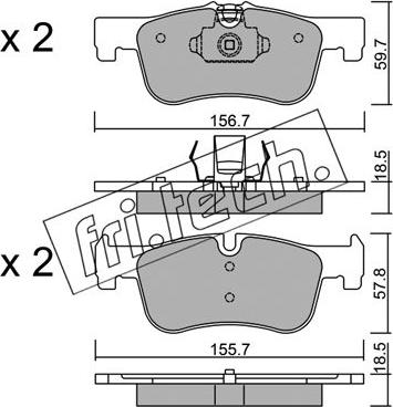 Fri.Tech. 975.0 - Тормозные колодки, дисковые, комплект autospares.lv