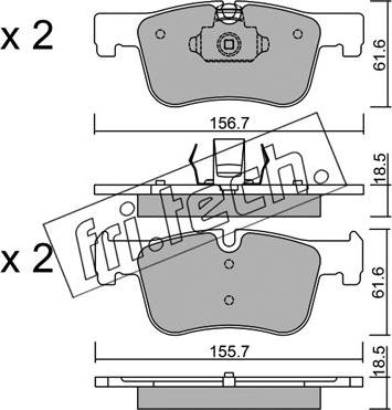 Fri.Tech. 976.0 - Тормозные колодки, дисковые, комплект autospares.lv