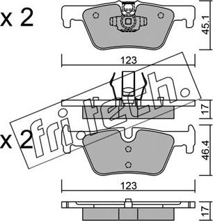 Fri.Tech. 978.0 - Тормозные колодки, дисковые, комплект autospares.lv