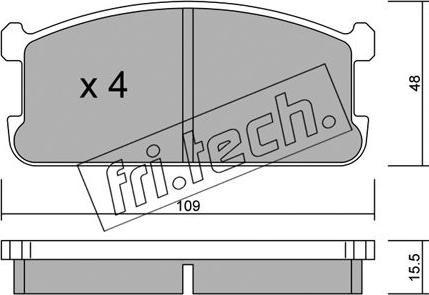 Fri.Tech. 496.0 - Тормозные колодки, дисковые, комплект autospares.lv