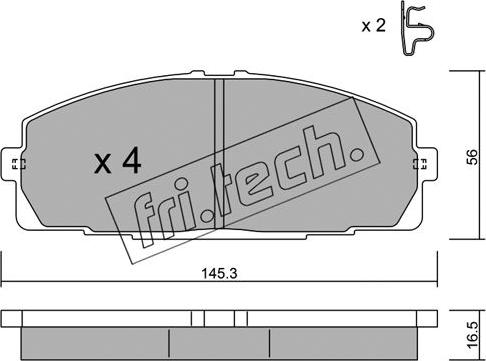 Fri.Tech. 449.0 - Тормозные колодки, дисковые, комплект autospares.lv