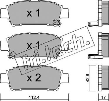 Fri.Tech. 443.0 - Тормозные колодки, дисковые, комплект autospares.lv