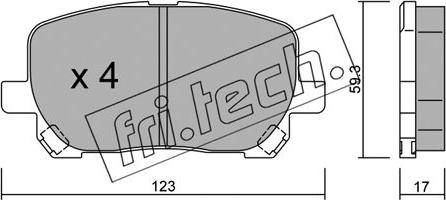 Fri.Tech. 442.0 - Тормозные колодки, дисковые, комплект autospares.lv