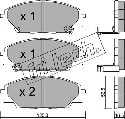 Fri.Tech. 450.0 - Тормозные колодки, дисковые, комплект autospares.lv