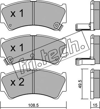 Fri.Tech. 452.0 - Тормозные колодки, дисковые, комплект autospares.lv