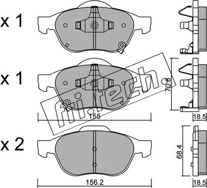 Fri.Tech. 464.0 - Тормозные колодки, дисковые, комплект autospares.lv