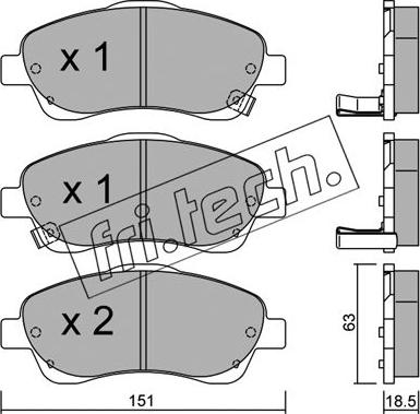 Fri.Tech. 466.0 - Тормозные колодки, дисковые, комплект autospares.lv