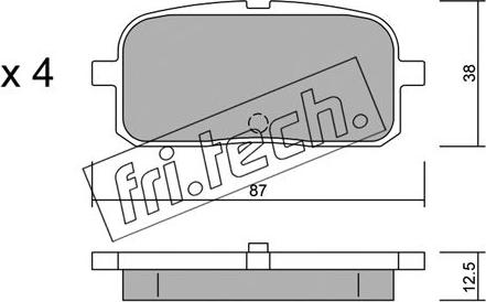 Fri.Tech. 461.0 - Тормозные колодки, дисковые, комплект autospares.lv