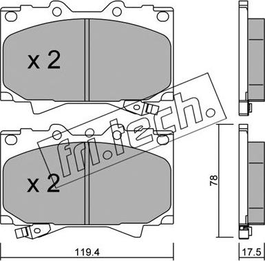 Fri.Tech. 468.0 - Тормозные колодки, дисковые, комплект autospares.lv