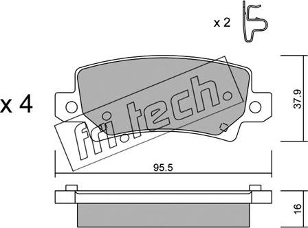 Fri.Tech. 463.0 - Тормозные колодки, дисковые, комплект autospares.lv