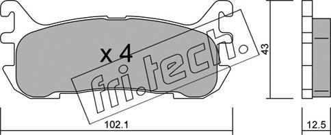 Fri.Tech. 408.0 - Тормозные колодки, дисковые, комплект autospares.lv