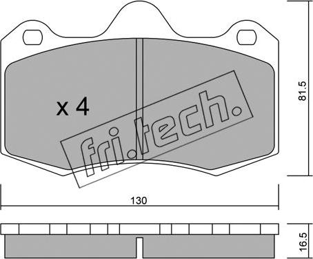 Fri.Tech. 407.0 - Тормозные колодки, дисковые, комплект autospares.lv