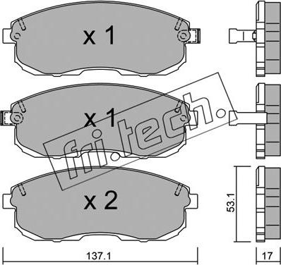 Fri.Tech. 419.0 - Тормозные колодки, дисковые, комплект autospares.lv