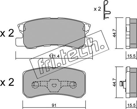 Fri.Tech. 415.0 - Тормозные колодки, дисковые, комплект autospares.lv