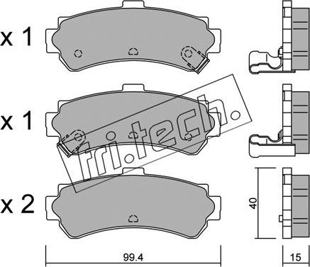 Fri.Tech. 418.0 - Тормозные колодки, дисковые, комплект autospares.lv