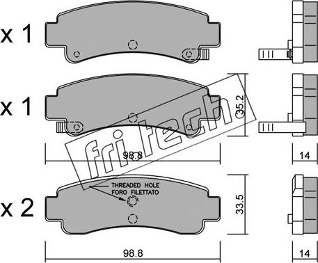 Fri.Tech. 417.0 - Тормозные колодки, дисковые, комплект autospares.lv