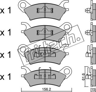 Fri.Tech. 485.0 - Тормозные колодки, дисковые, комплект autospares.lv