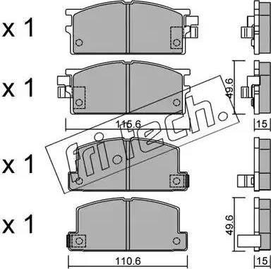 Fri.Tech. 482.0 - Тормозные колодки, дисковые, комплект autospares.lv