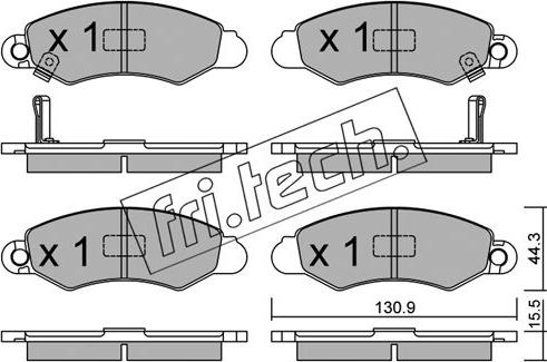 Fri.Tech. 433.0 - Тормозные колодки, дисковые, комплект autospares.lv