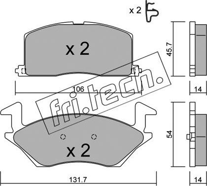 Fri.Tech. 437.0 - Тормозные колодки, дисковые, комплект autospares.lv