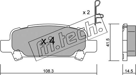 Fri.Tech. 429.0 - Тормозные колодки, дисковые, комплект autospares.lv