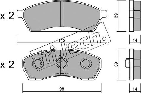 Fri.Tech. 425.0 - Тормозные колодки, дисковые, комплект autospares.lv