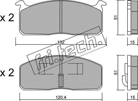 Fri.Tech. 473.0 - Тормозные колодки, дисковые, комплект autospares.lv