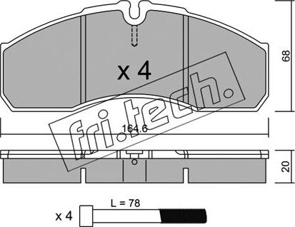 Fri.Tech. 594.5 - Тормозные колодки, дисковые, комплект autospares.lv