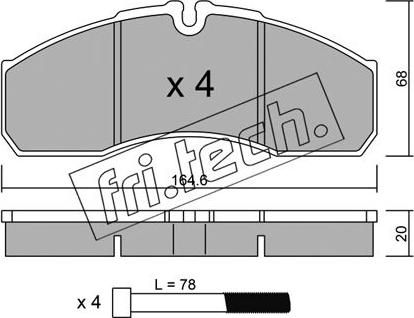 Fri.Tech. 594.0 - Тормозные колодки, дисковые, комплект autospares.lv