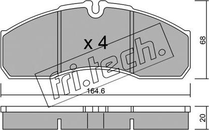 Fri.Tech. 594.3 - Тормозные колодки, дисковые, комплект autospares.lv