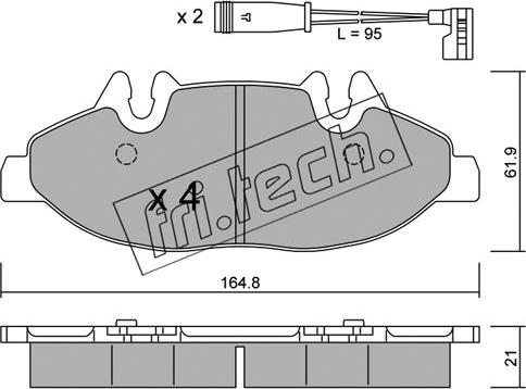 Fri.Tech. 591.0W - Тормозные колодки, дисковые, комплект autospares.lv