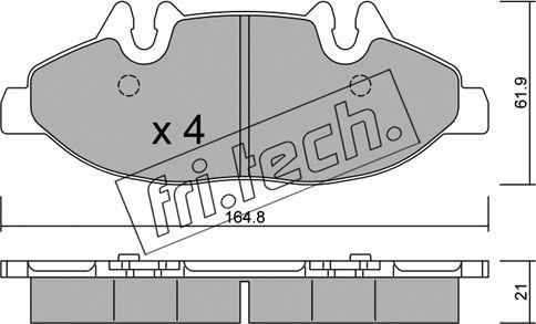 Fri.Tech. 591.0 - Тормозные колодки, дисковые, комплект autospares.lv